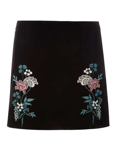Petite Embroidered Skirt